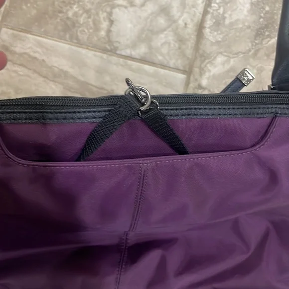 Samsonite Jordyn Laptop Tote Bag‎ Briefcase Purple Black Padded Laptop Pocket - Picture 6 of 15